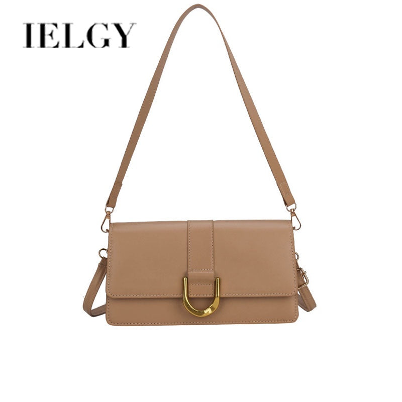 IELGY Ladies summer western style  One Shoulder Underarm Bag Solid Color Snap Button Square Bag for Women's Street Fashion