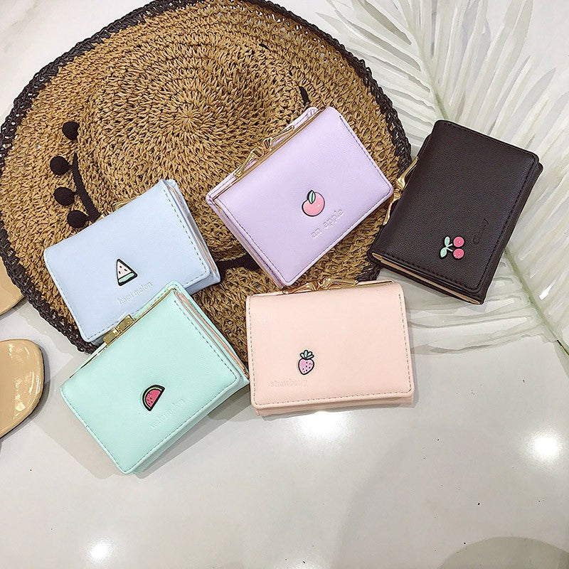 Mini wallet new female short paragraph folding space space change bit
