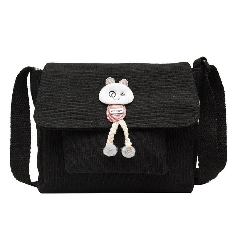 IELGY Korean version canvas bag multi-color optional all-match yellow shoulder bag cartoon crossbody Bag women small fresh