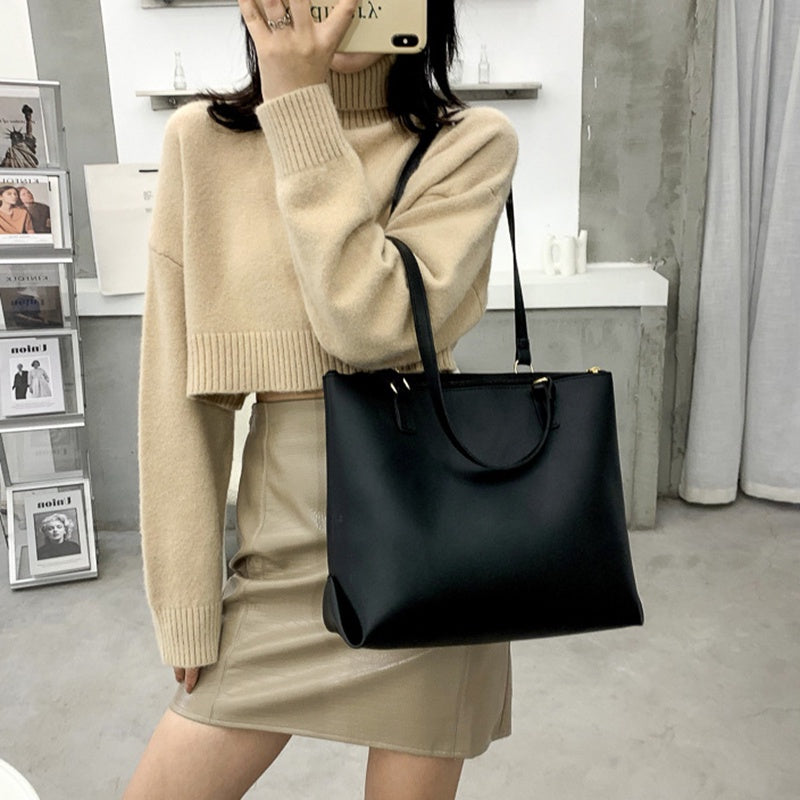 IELGY large-capacity ladies fashion one-shoulder western style casual all-match tote bag