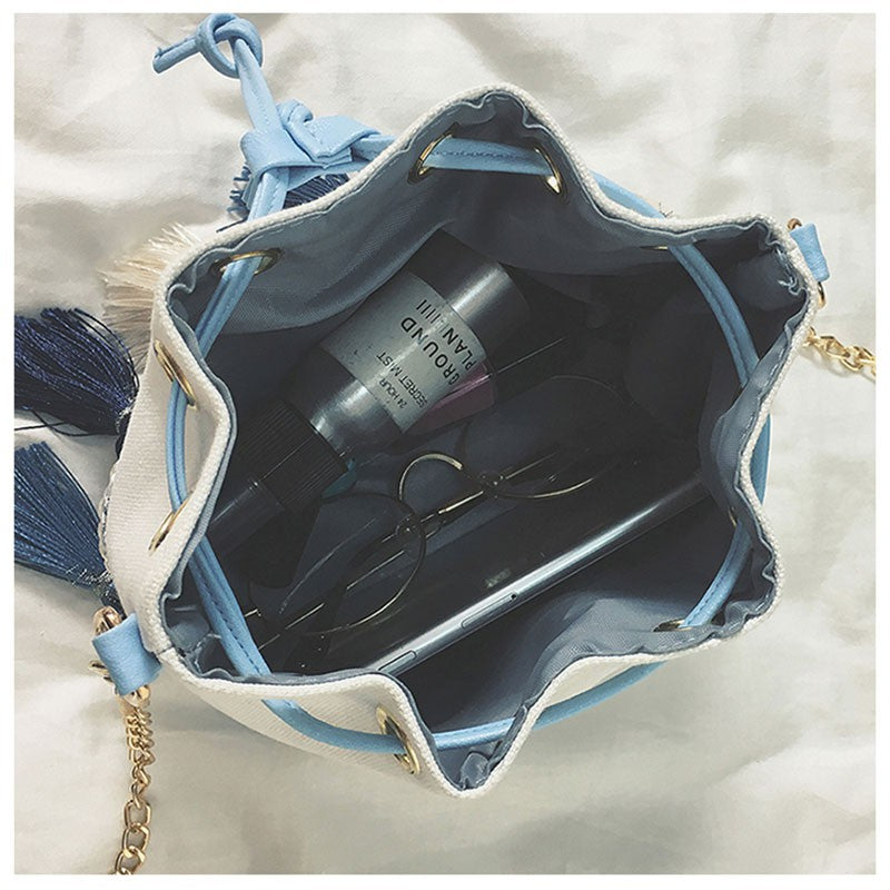 Handbags new chain tassel buckets