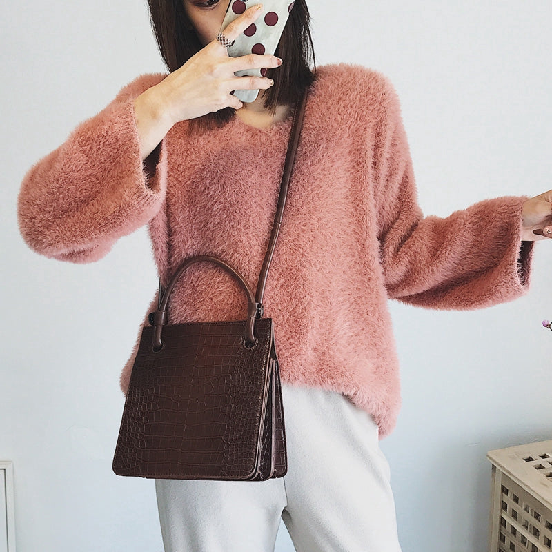 IELGY Vintage Crocodile Multi-Shoulder Shoulder Crossbody Bag