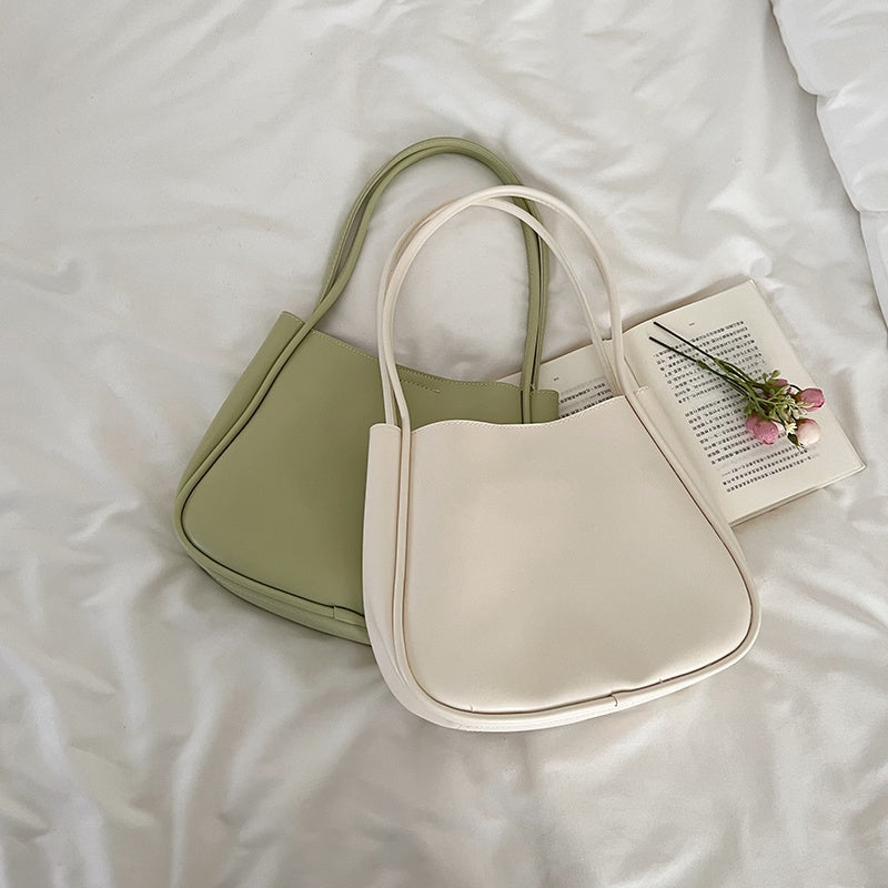 IELGY women's korean style solid color large capacity shoulder bag
