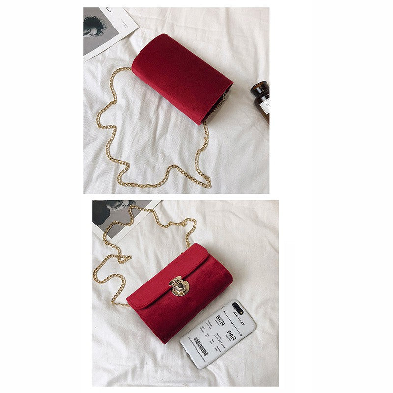 Velvet bag Messenger bag chain bag