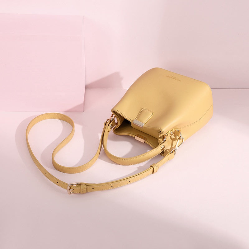 IELGY fashion small bag female wild tide bucket bag handbag Single shoulder messenger solid color large capacity for ladies trendy