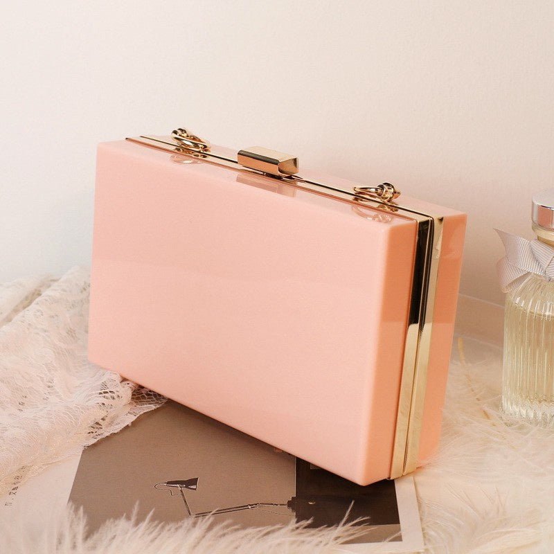IELGY Transparent acrylic bag hot sale ladies square bag shoulder chain bag
