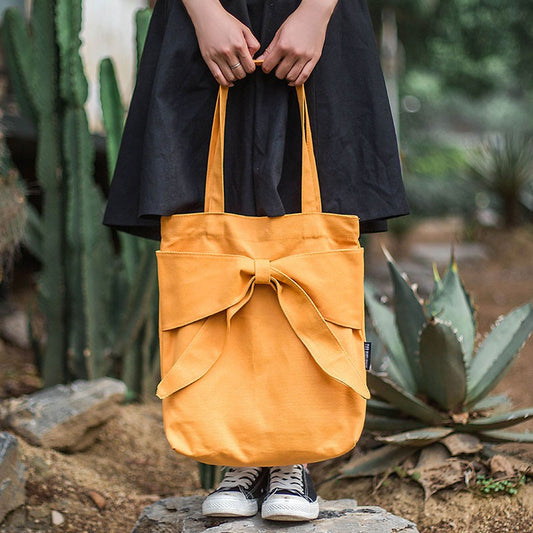 IELGY Canvas Bags Vintage Art Bags Big Bows