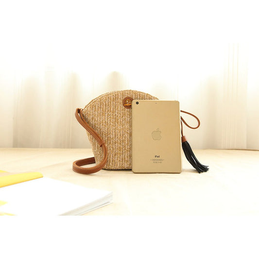 Straw bag vacation bag shoulder rattan bag