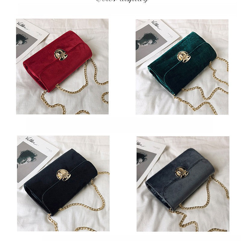Velvet bag Messenger bag chain bag