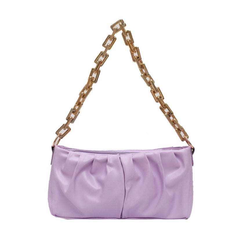 IELGY  Fold chain small bag women fashion single shoulder bag Korean version oblique satchel
