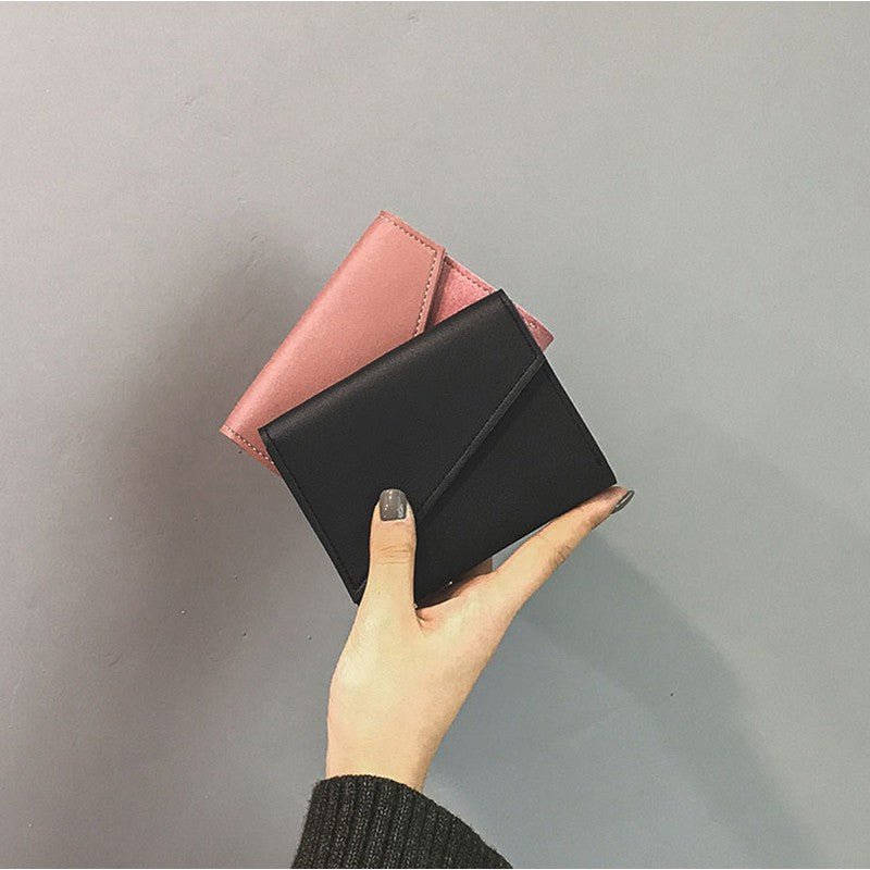 Trifold wallet female short student folding retro Harajuku coin purse