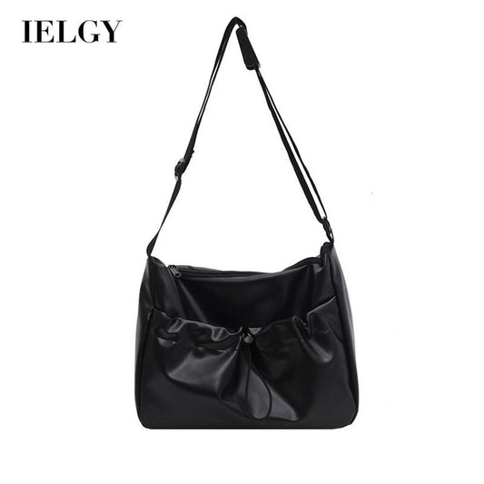IELGY Fashion Trend Large Capacity Ladies Soft Leather Crossbody Bag Korean Version All-match