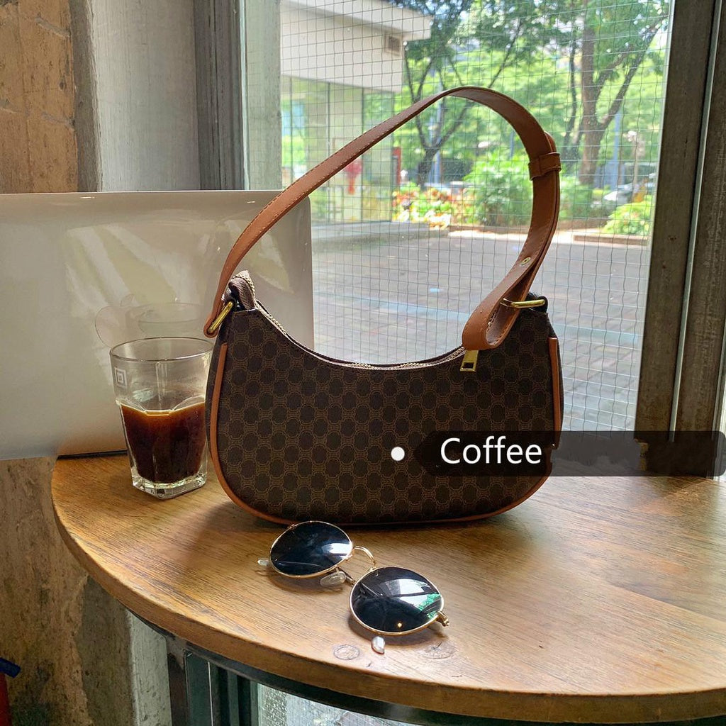 IELGY Retro vintage old flower underarm bag  bag 2021 new niche pea handbag female