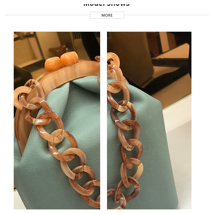 IELGY Acrylic Clip Bucket Bag Thick Chain Tote Shoulder Bag