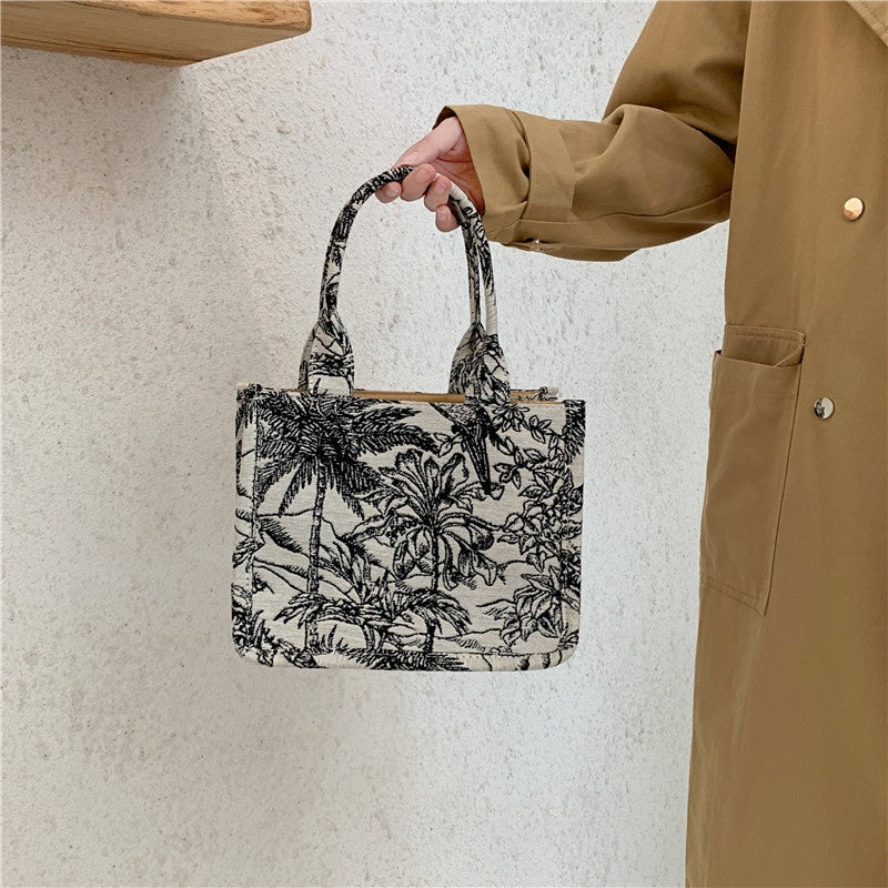 IELGY women's bag fashion canvas bag large-capacity shopping bag