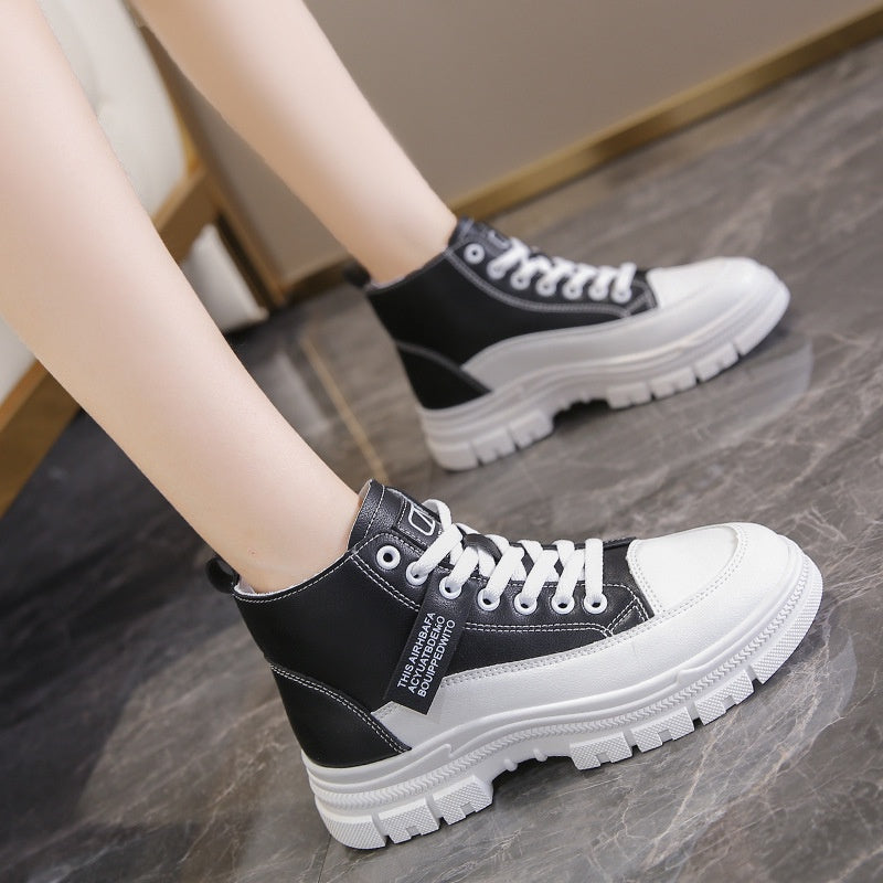IELGY stitching Martin boots women's motorcycle short tube thick bottom thinner