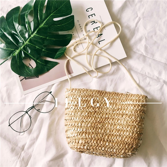IELGY straw beach bag diagonal package