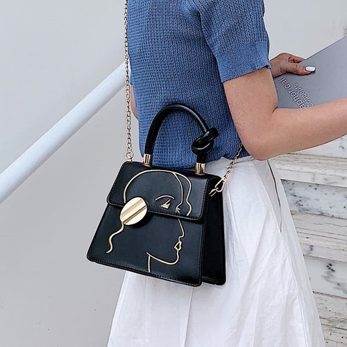 IELGY Fashion Embroidered Handbag Chain Single Shoulder Crossbody Bag