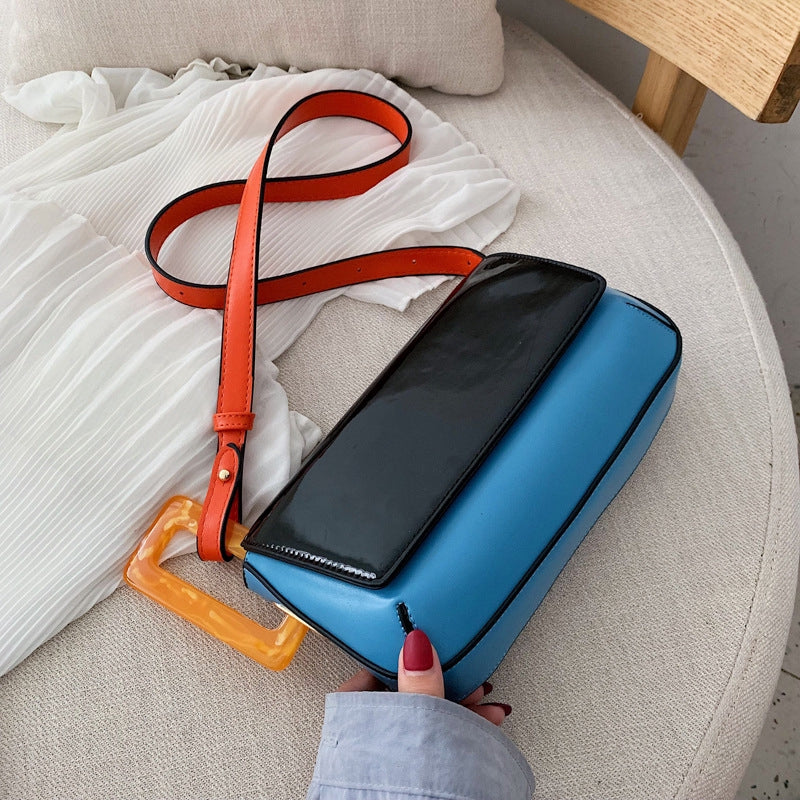 IELGY contrast color is still small and fresh single shoulder small square bag