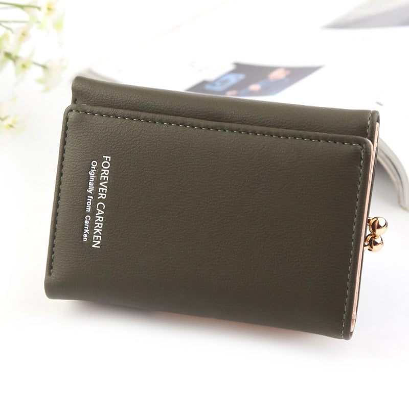 IELGY short wallet ladies small wallet Korean coin purse multi-card personalized leather bag women