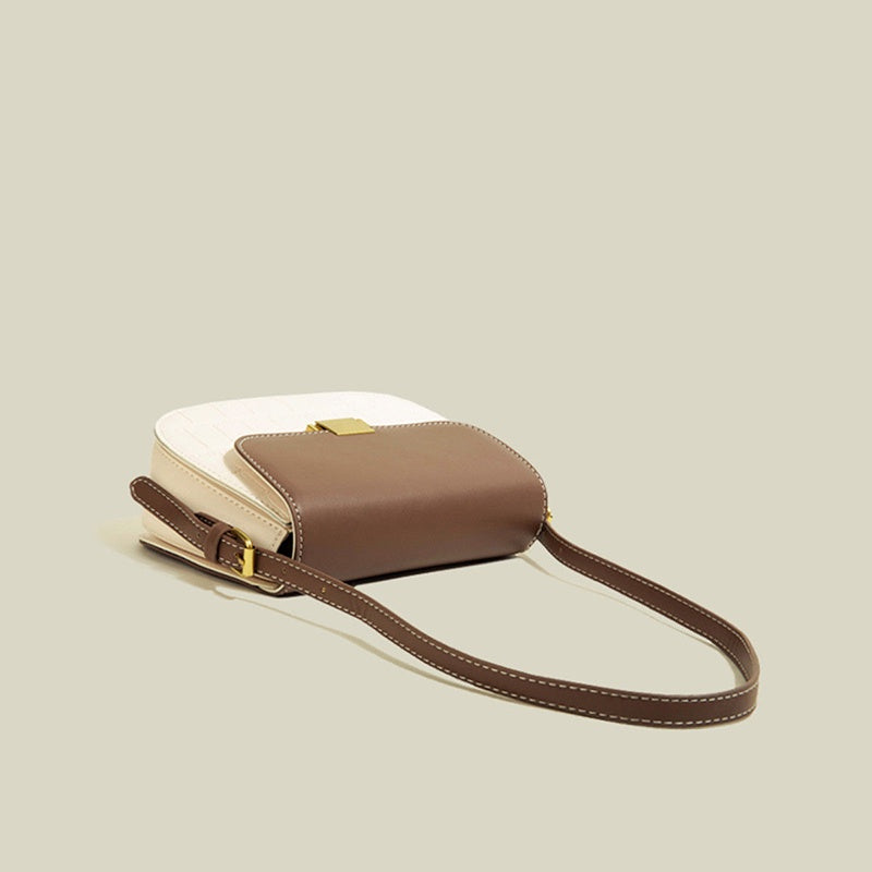 IELGY color matching shoulder strap adjustable ladies retro high-end crossbody bag