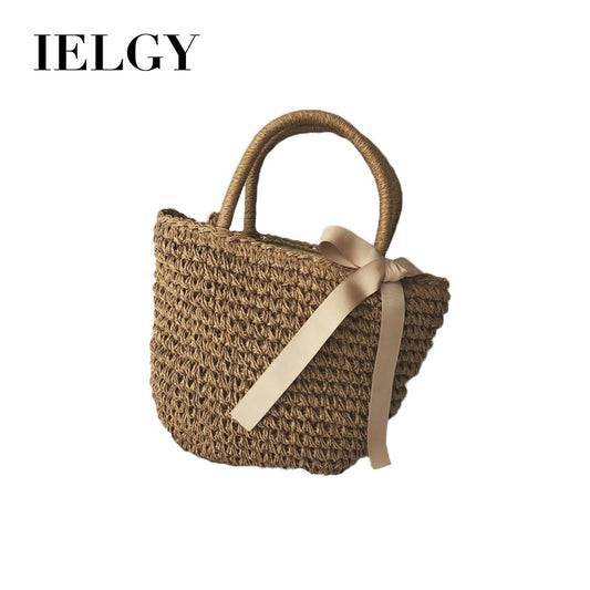 IELGY Straw bag beach bag vacation bag