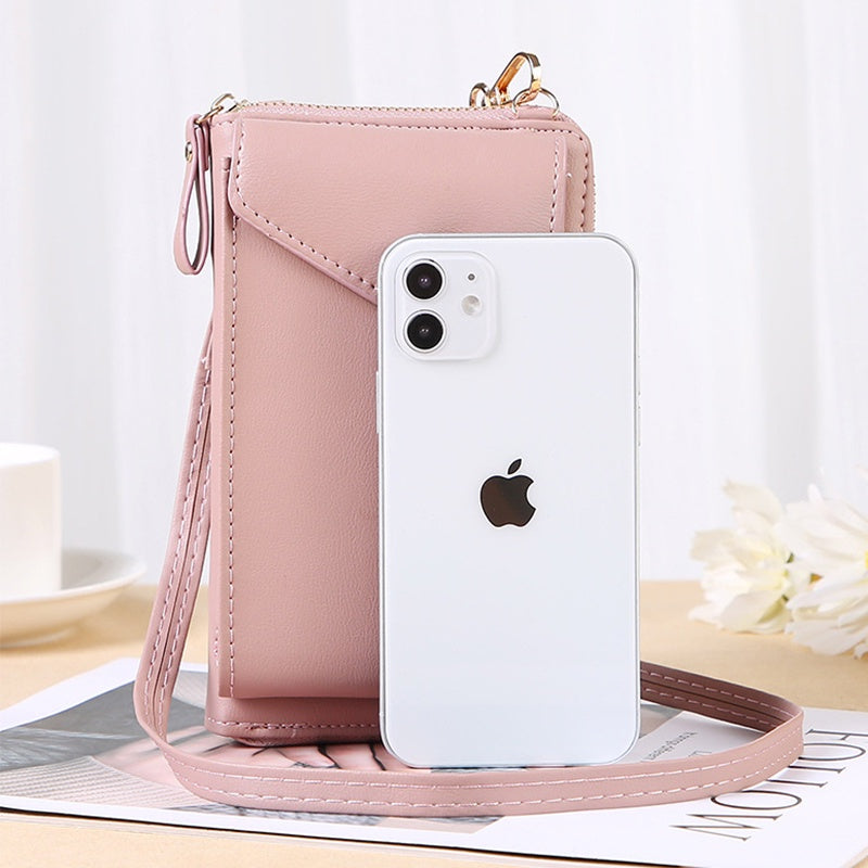 IELGY ladies simple solid color small diagonal bag multi-function mobile phone summer all-match