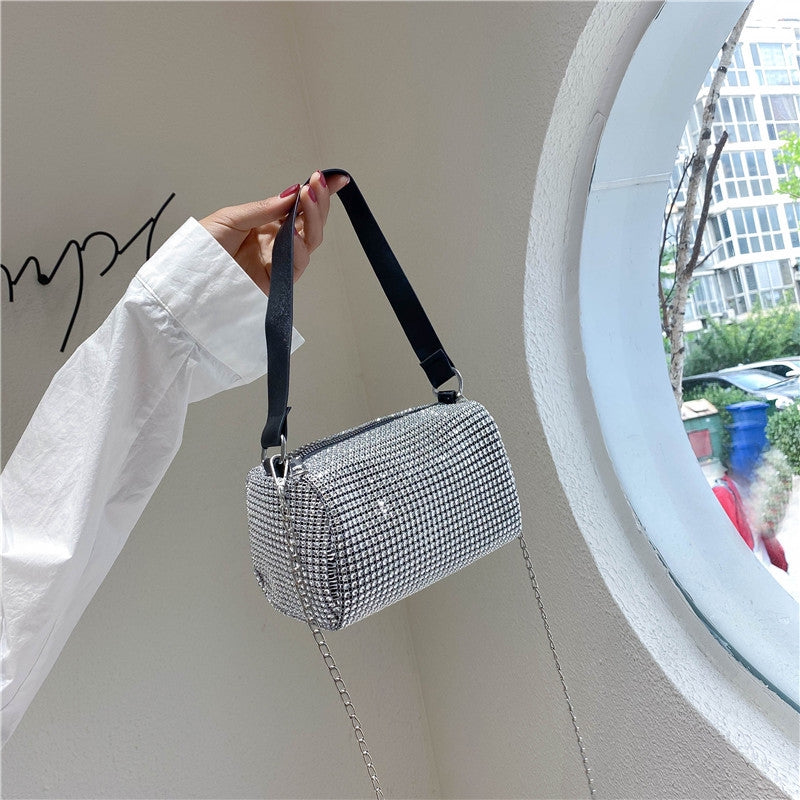 IELGY Diamond bucket bag Korean crossbody shoulder bag fashion chain dinner bag