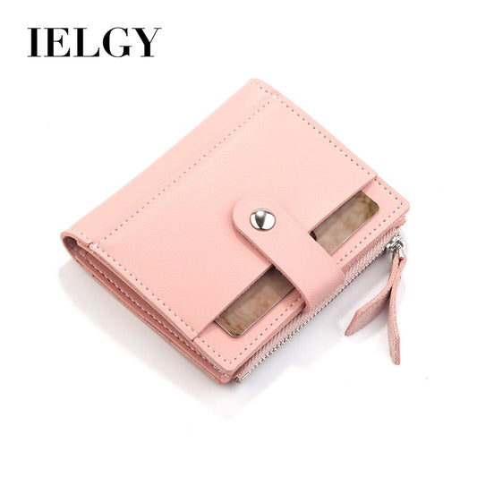 IELGY Small coin purse female zipper coin short paragraph slim wallet