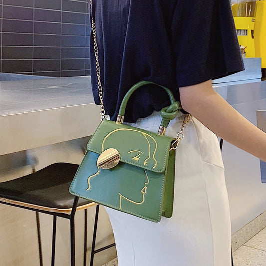 IELGY Fashion Embroidered Handbag Chain Single Shoulder Crossbody Bag