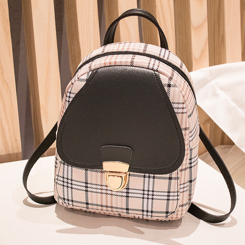 IELGY Women Small Backpack Lock Crossbody Purse Versatile Storage Brown Zipper Match Stain Resistant