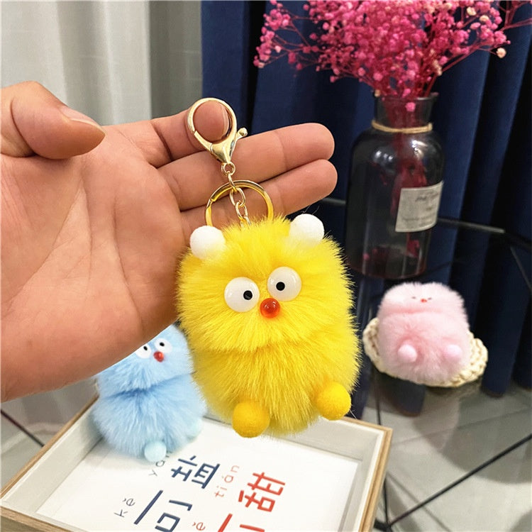 IELGY Cute cartoon little monster plush doll bag pendant