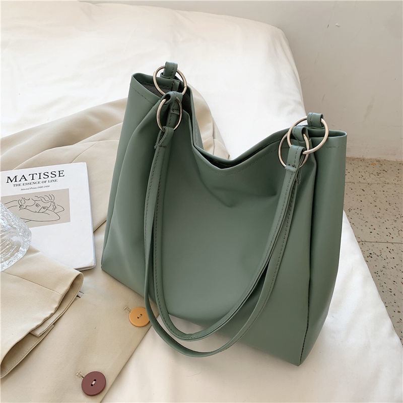 IELGY solid color Korean large-capacity fashion tote bag all-match in class