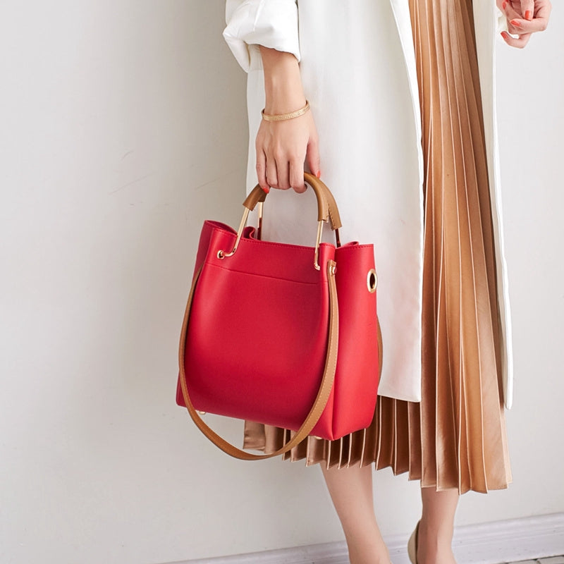 IELGY Bucket bag simple wild Messenger handbag big bag
