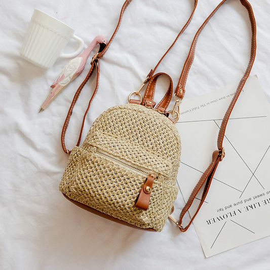 IELGY Mini shoulder bag straw bag leisure bag