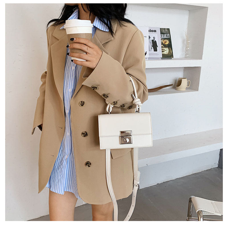 IELGY PU One shoulder Commuting Pink Women's messenger bag Solid color Fashion Square Casual