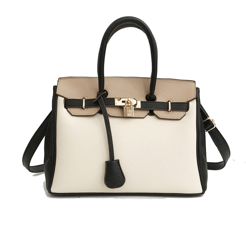 IELGY versatile large capacity portable litchi pattern one shoulder platinum Women's messenger bag casual fashion