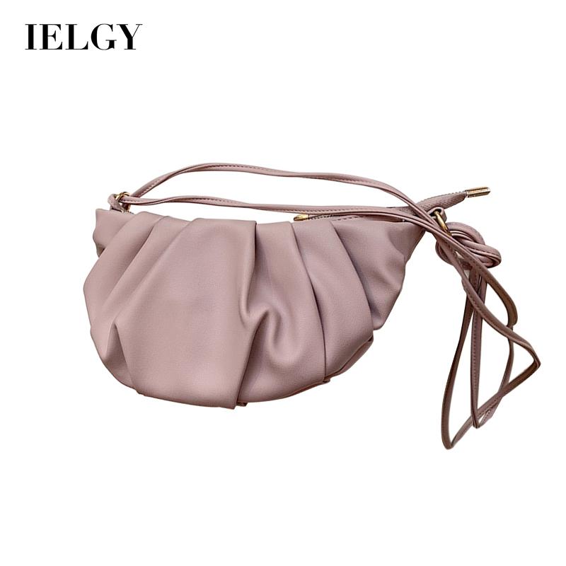 IELGY ALL-match Soft surface PU Shoulder Plain Portable Women's Bag Casual Fold