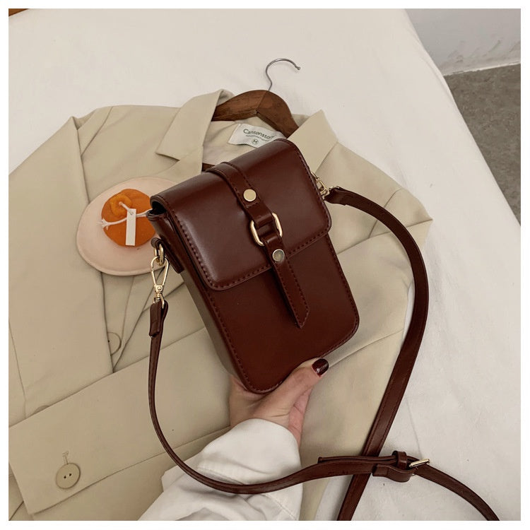 IELGY Korean fashion bag female tide joker ins shoulder crossbody simple mobile phone bag