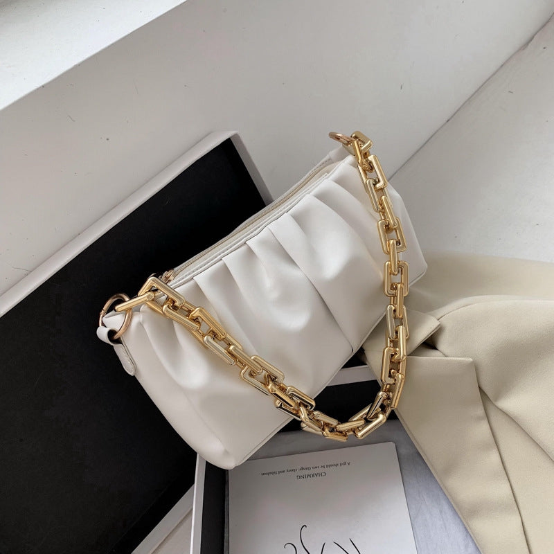 IELGY  Fold chain small bag women fashion single shoulder bag Korean version oblique satchel