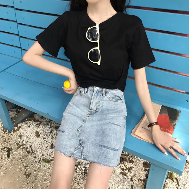 IELGY Women's summer short-sleeved short-sleeved T-shirt