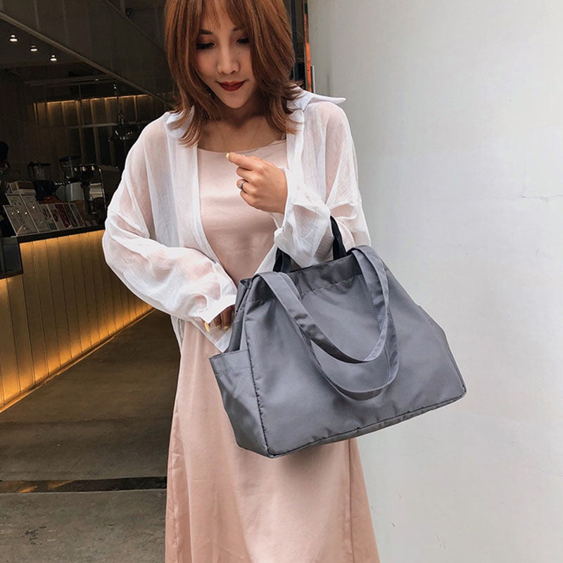 IELGY Women's bag simple Korean version casual portable all-match large capacity fashion Oxford one shoulder
