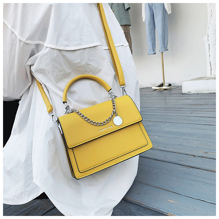 IELGY casual Women's messenger bag, commuter White one shoulder, solid color soft all-match fashion