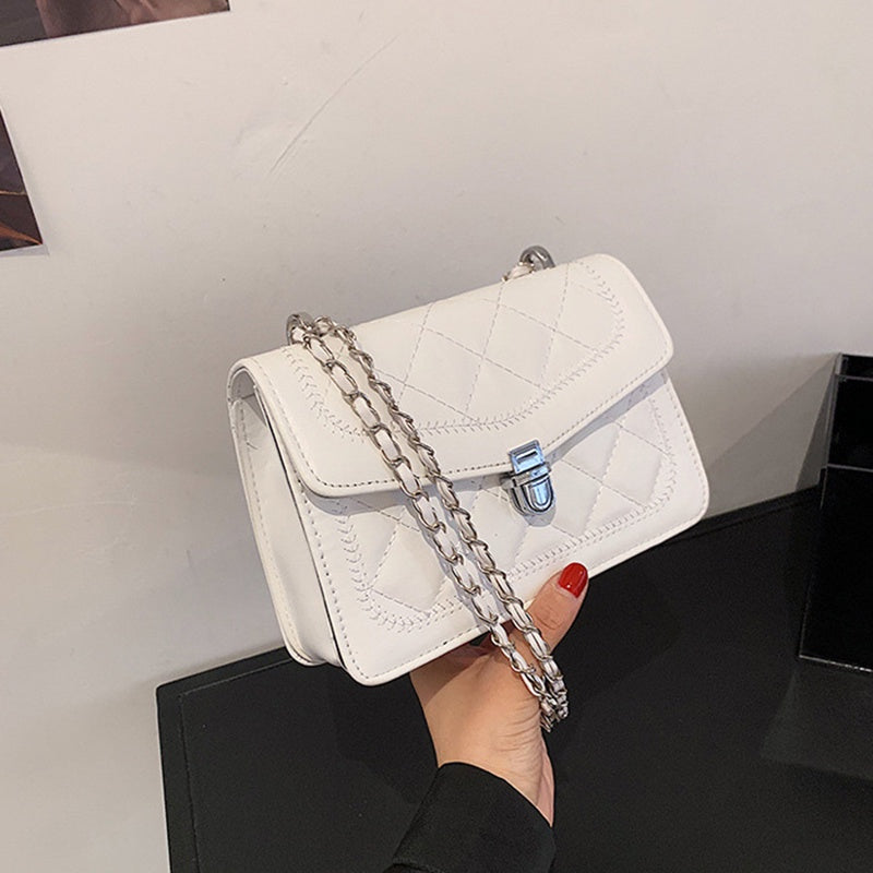 IELGY Korean version of the western style fashion rhombus small square bag texture chain messenger girl