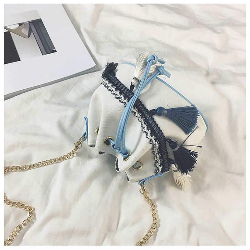 Handbags new chain tassel buckets