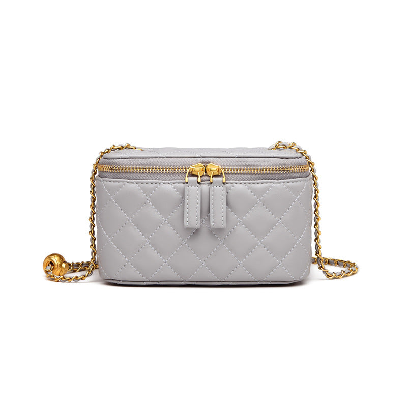 IELGY Women's bag Fashion One shoulder PU Chain Rhombus Solid color All-match Crossbody