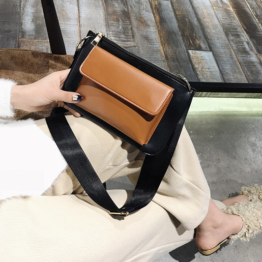 Envelope bag wide shoulder strap messenger bag