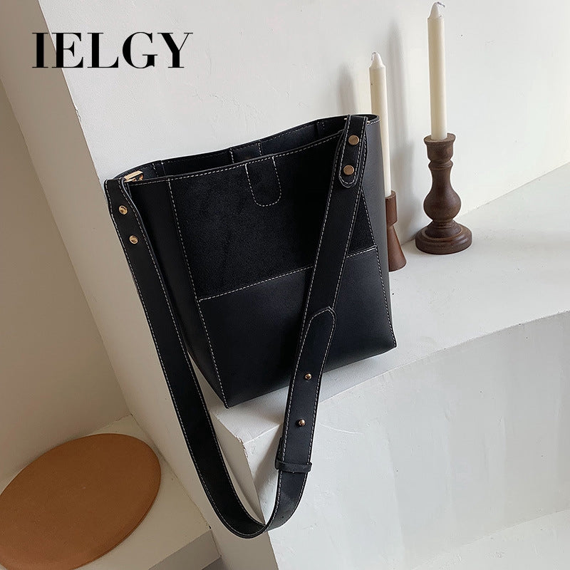 IELGY ins recommended colorblock bucket bag