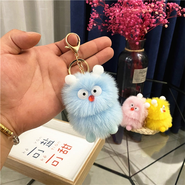 IELGY Cute cartoon little monster plush doll bag pendant