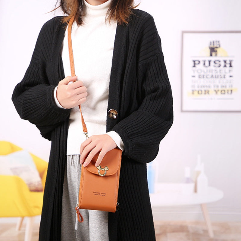 IELGY Korean mobile phone bag ladies messenger bag PU fashion multi-purpose coin purse